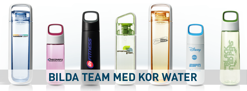 Din Logo på en KOR Water vattenbehållare